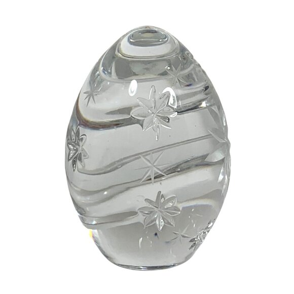 Y2K Handmade Sullivans 24% PBO Polish Crystal Egg Paperweight Starburst Design - Picture 4 of 7